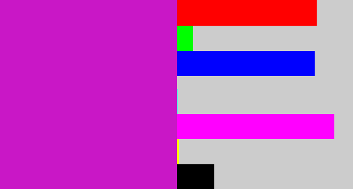 Hex color #c917c6 - purple/pink