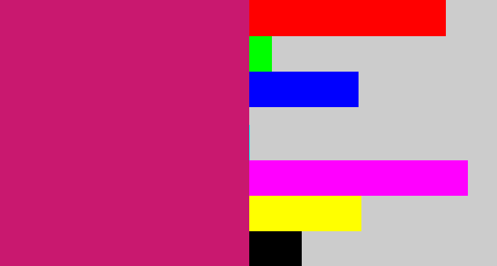 Hex color #c9186f - deep pink