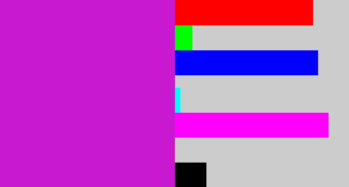 Hex color #c919d0 - purple/pink