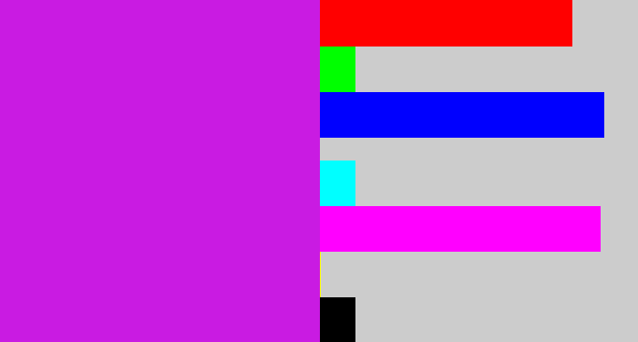 Hex color #c91be2 - purple/pink