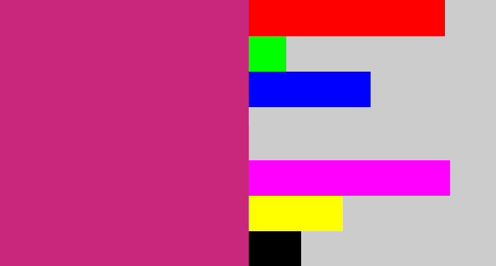 Hex color #c9277c - dark pink
