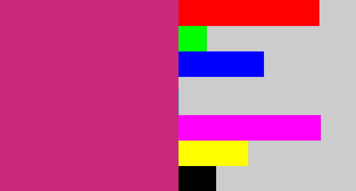 Hex color #c9287b - dark pink