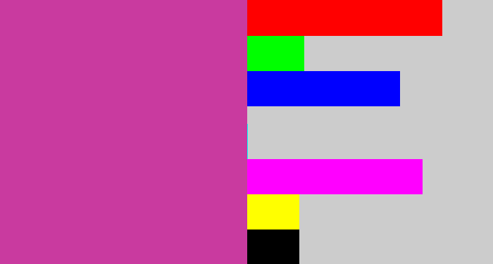 Hex color #c93a9f - purpley pink