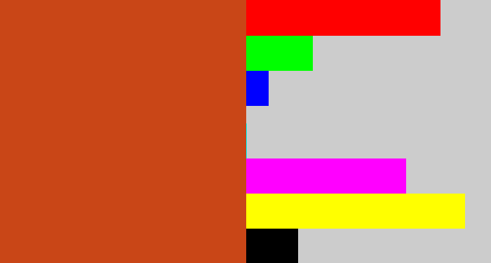 Hex color #c94617 - brick orange