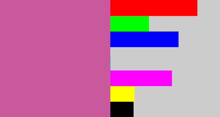 Hex color #c9589d - purplish pink