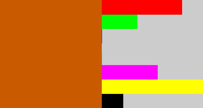 Hex color #c95a00 - dark orange