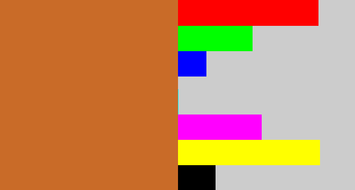 Hex color #c96b28 - brownish orange
