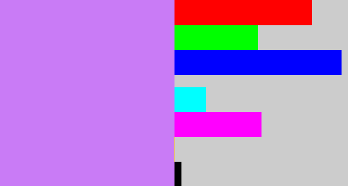 Hex color #c97bf6 - light purple
