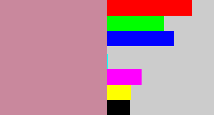 Hex color #c9889d - grey pink