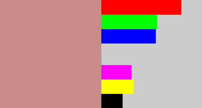 Hex color #c98c89 - greyish pink