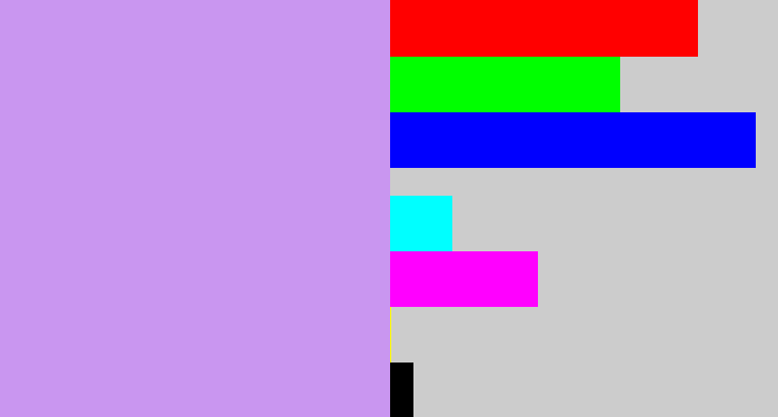 Hex color #c996f0 - baby purple