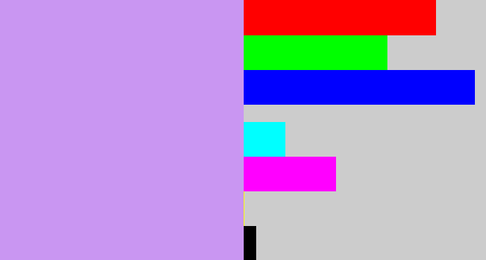 Hex color #c996f2 - baby purple