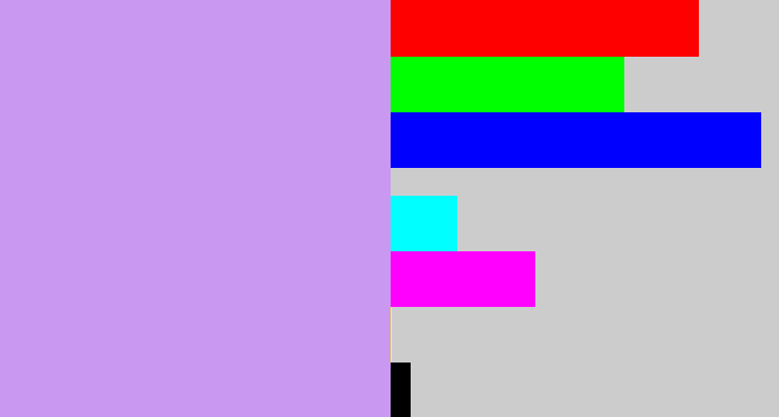 Hex color #c998f1 - baby purple