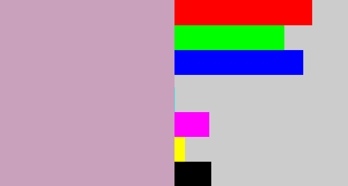 Hex color #c9a1bc - pinkish grey