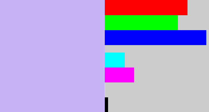 Hex color #c9b3f7 - pale violet