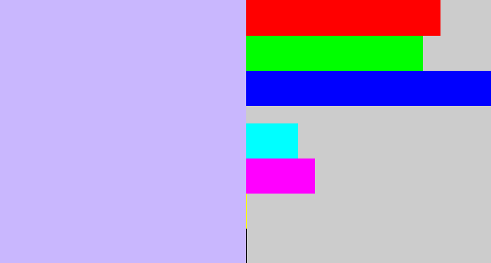 Hex color #c9b7fe - pale violet