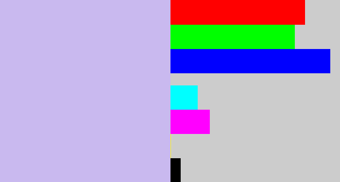 Hex color #c9b9ef - pale violet