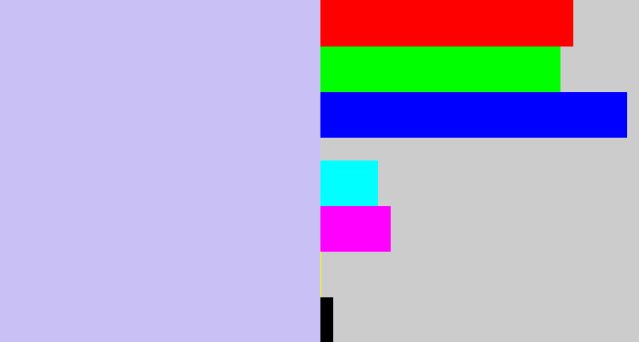 Hex color #c9c0f5 - light periwinkle