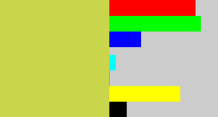 Hex color #c9d54a - sickly yellow