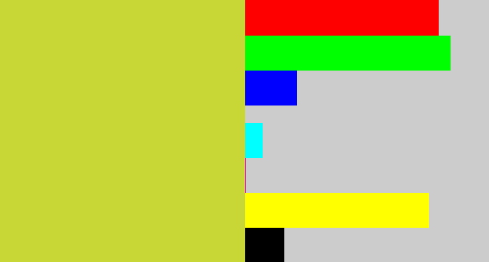 Hex color #c9d736 - sickly yellow