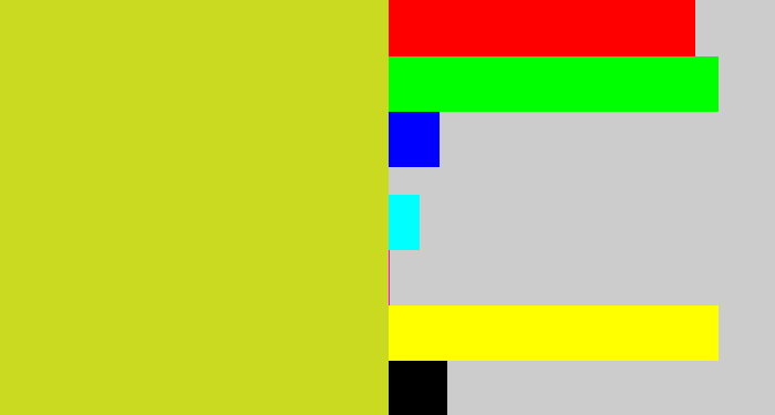 Hex color #c9da21 - sickly yellow