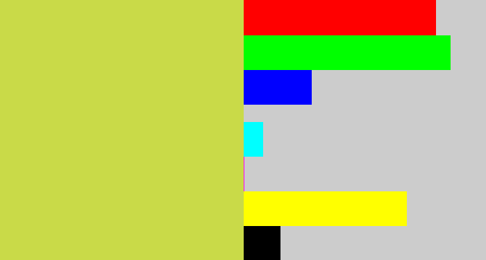 Hex color #c9da48 - sickly yellow