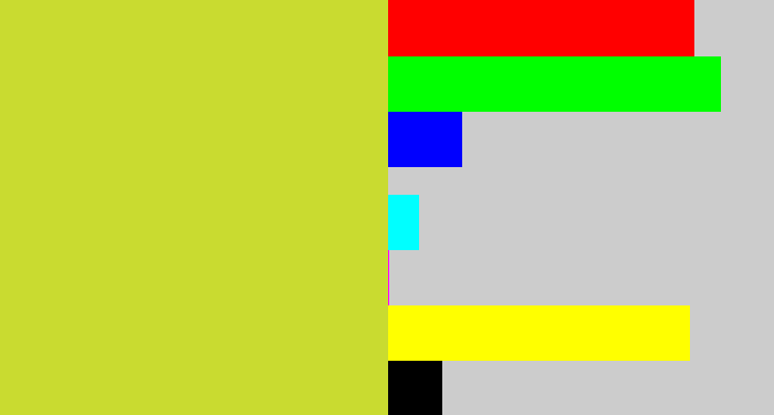 Hex color #c9db30 - sickly yellow
