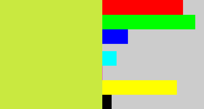 Hex color #c9e940 - yellow/green