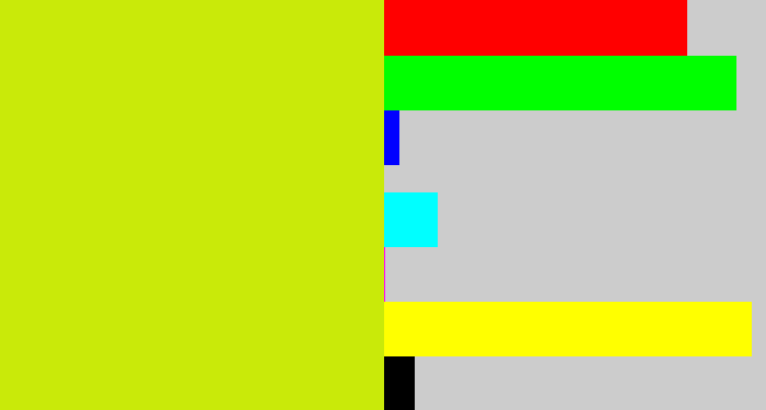 Hex color #c9ea09 - greeny yellow