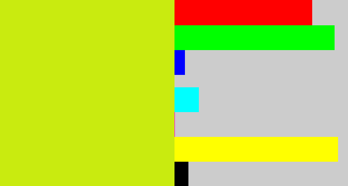 Hex color #c9eb0f - greeny yellow