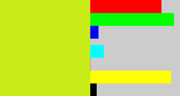 Hex color #c9ec18 - yellowy green