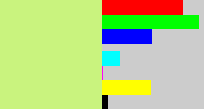 Hex color #c9f37e - light yellow green