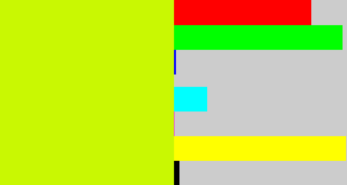 Hex color #c9f802 - greenish yellow