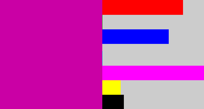 Hex color #ca00a5 - barney purple