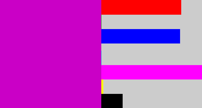 Hex color #ca00c6 - vibrant purple