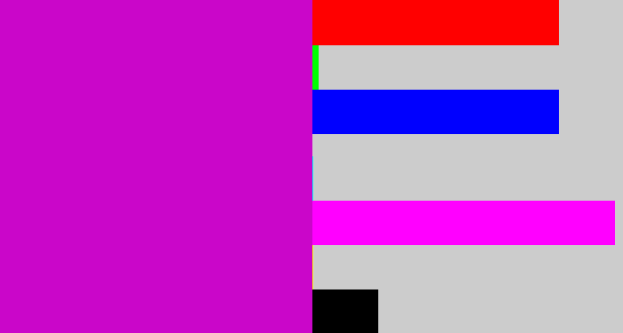 Hex color #ca06c9 - vibrant purple