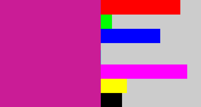 Hex color #ca1c96 - magenta