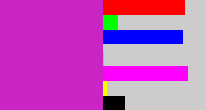 Hex color #ca24c4 - purpley pink