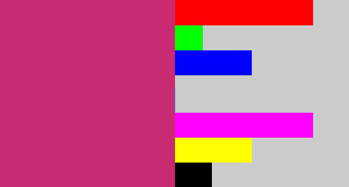 Hex color #ca2a71 - dark pink