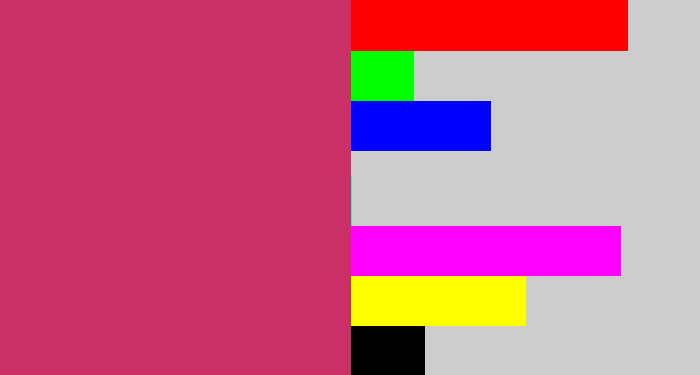 Hex color #ca2f65 - dark pink