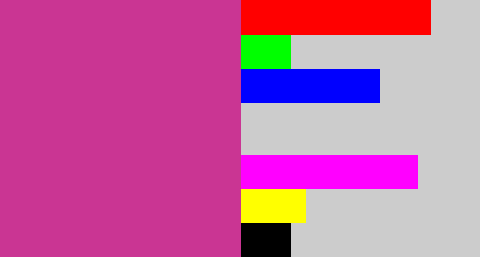 Hex color #ca3593 - darkish pink