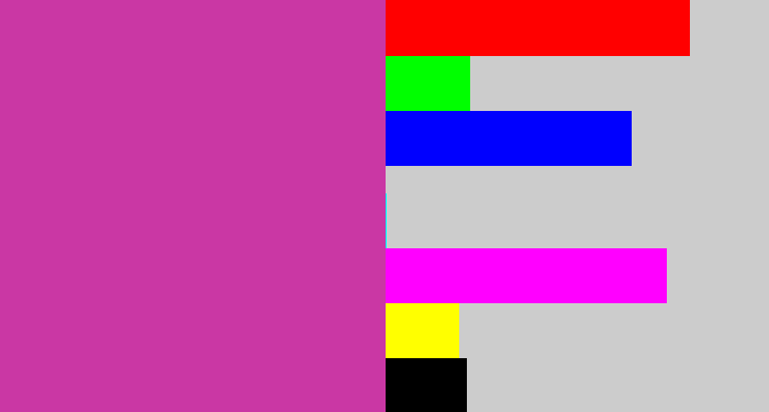 Hex color #ca37a4 - purpley pink