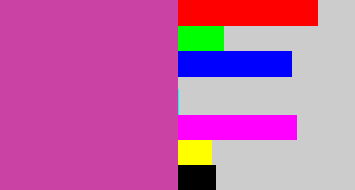 Hex color #ca42a3 - purpley pink