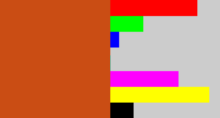 Hex color #ca4d14 - brick orange