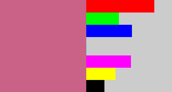 Hex color #ca6186 - pinkish