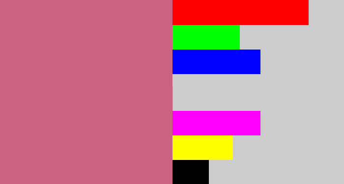 Hex color #ca6383 - pinkish