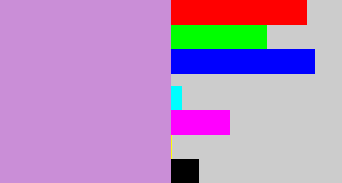 Hex color #ca8ed7 - pale purple