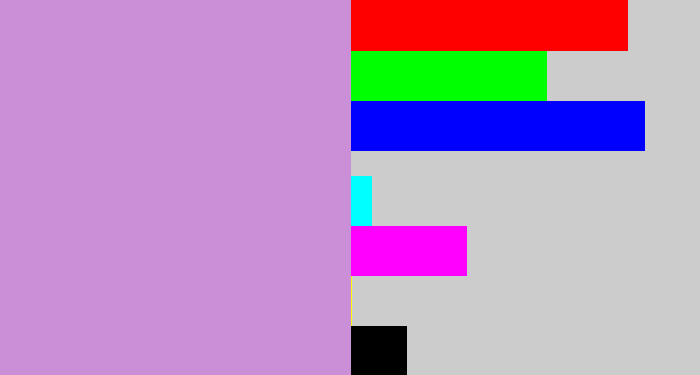 Hex color #ca8fd6 - pale purple