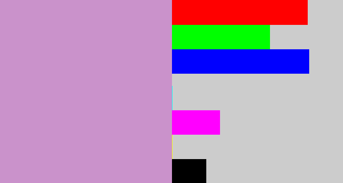 Hex color #ca92cb - pale purple