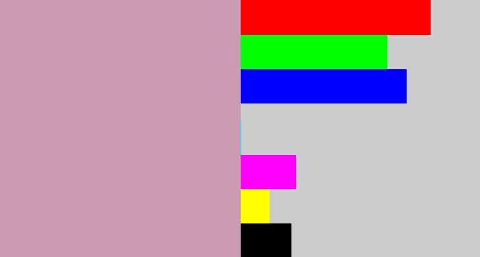 Hex color #ca9bb1 - pinkish grey